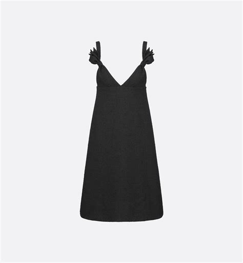 dior fashion envelope dress|Belted Flared Dress Black Virgin Wool and Cotton Bouclé Blend.